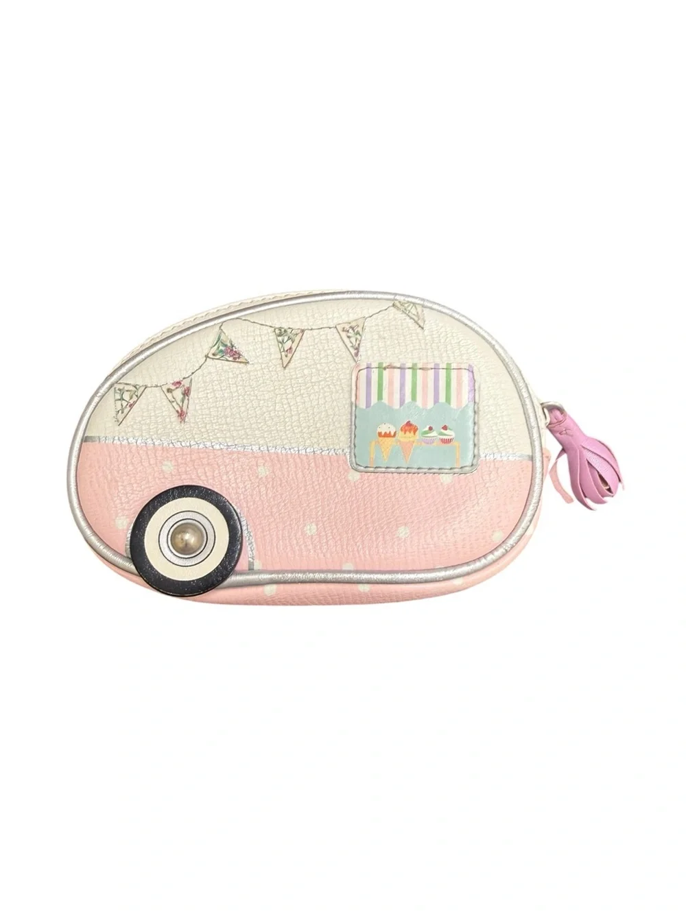 Vendula London Pink and Silver Caravan Camper Coin Purse